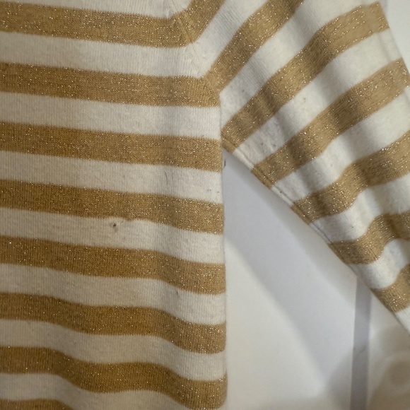Lilly Pulitzer Metallic Gold & White Striped Sweater — Size Small - Picture 6 of 8